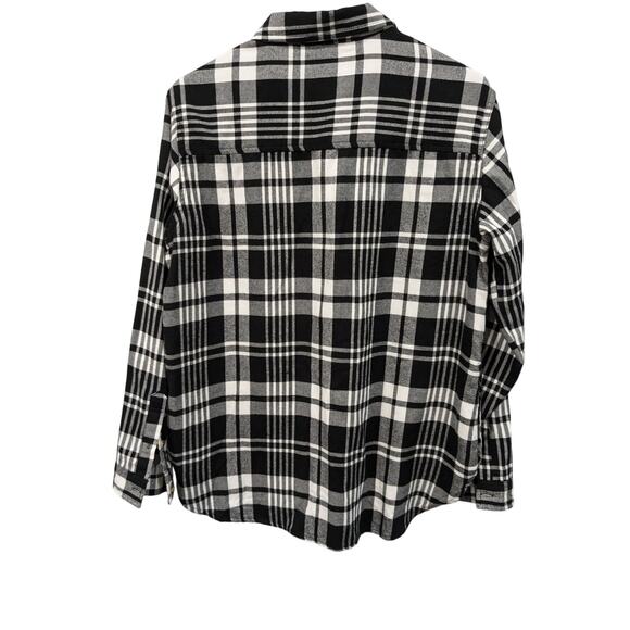 Jachs Girlfriend Black White Flannel Shirt Size Medium - Picture 2 of 4